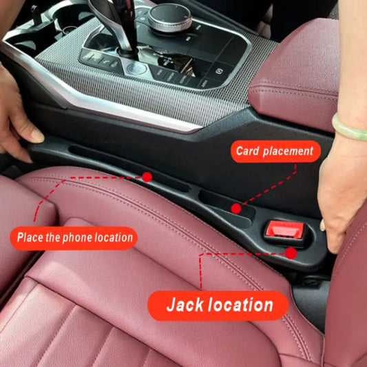 1 Pair Black Slot Filler Decoration Strips – Car Seat Side Gap Leak-Proof Sealing & Storage Organizer