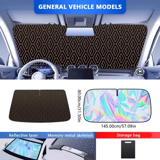 SEAMETAL Car Windshield Sun Shade – Five-Layer Front Window Sun Protection Cover