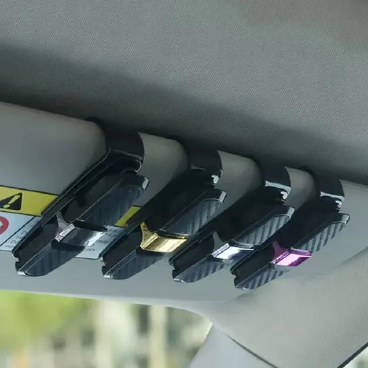 Car Sunglasses & Card Clip – Carbon Fiber Double-Headed Holder
