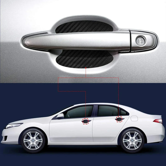4Pcs Car Door Handle Protection Stickers – Carbon Fiber Scratch-Resistant Film Set
