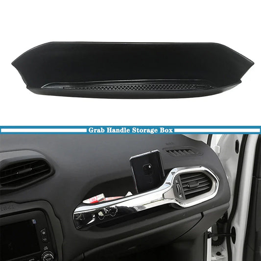 Co-Pilot Grab Handle Storage Box Organizer – For Jeep Renegade (2015–2023) – Black Interior Accessory