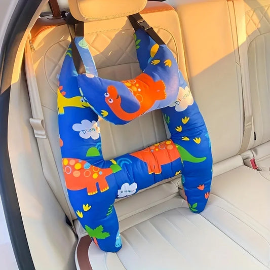 2-Pack Ultra-Soft Car Seat Pillows – Adorable Travel Nap Cushions with Secure Belt