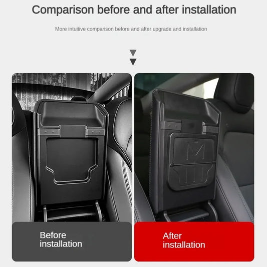 Tesla Model Y Juniper 2025 Armrest Hidden Storage Box – Center Console Organizer Case (Compatible with Model 3 Highland 2024)
